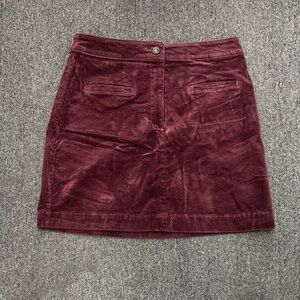LOFT Rich Burgundy Corduroy Mini Skirt